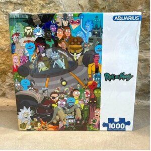 NEW SEALED Rick and Morty with friends 1000 Piece Puzzle Aquarius 63-297